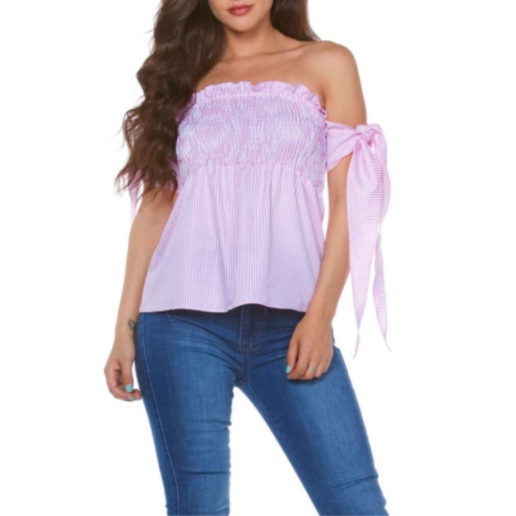 NWT Carmin Off Shoulder Sleeveless Smocked… - Picture 1 of 5
